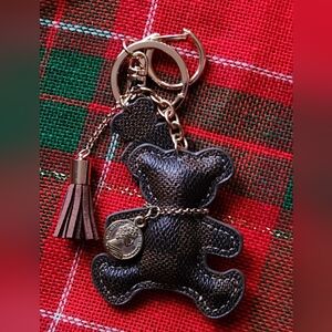 🌷Stunning, Brown Plaid Bear Handbag Charm, Keychain with Tassel